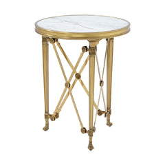 SPENCER LONDON SMALL ROUND BRASS SIDE TABLE