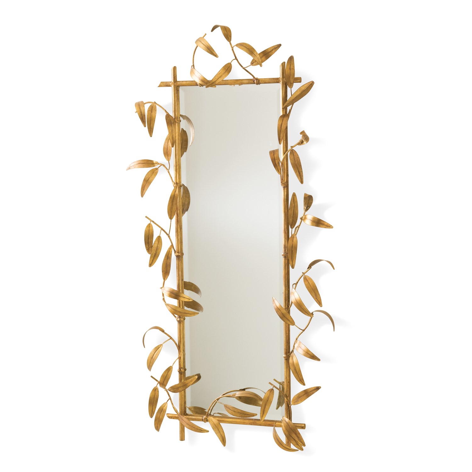 BAMBOO MIRROR W/GOLD FINISH