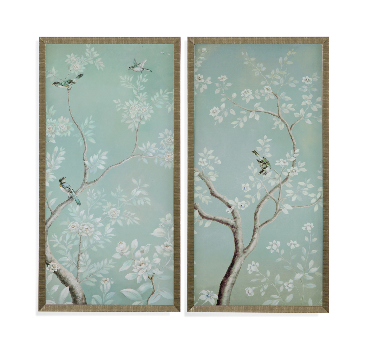 BIRDS & FLOWERS FRAMED PRINT (I & II)