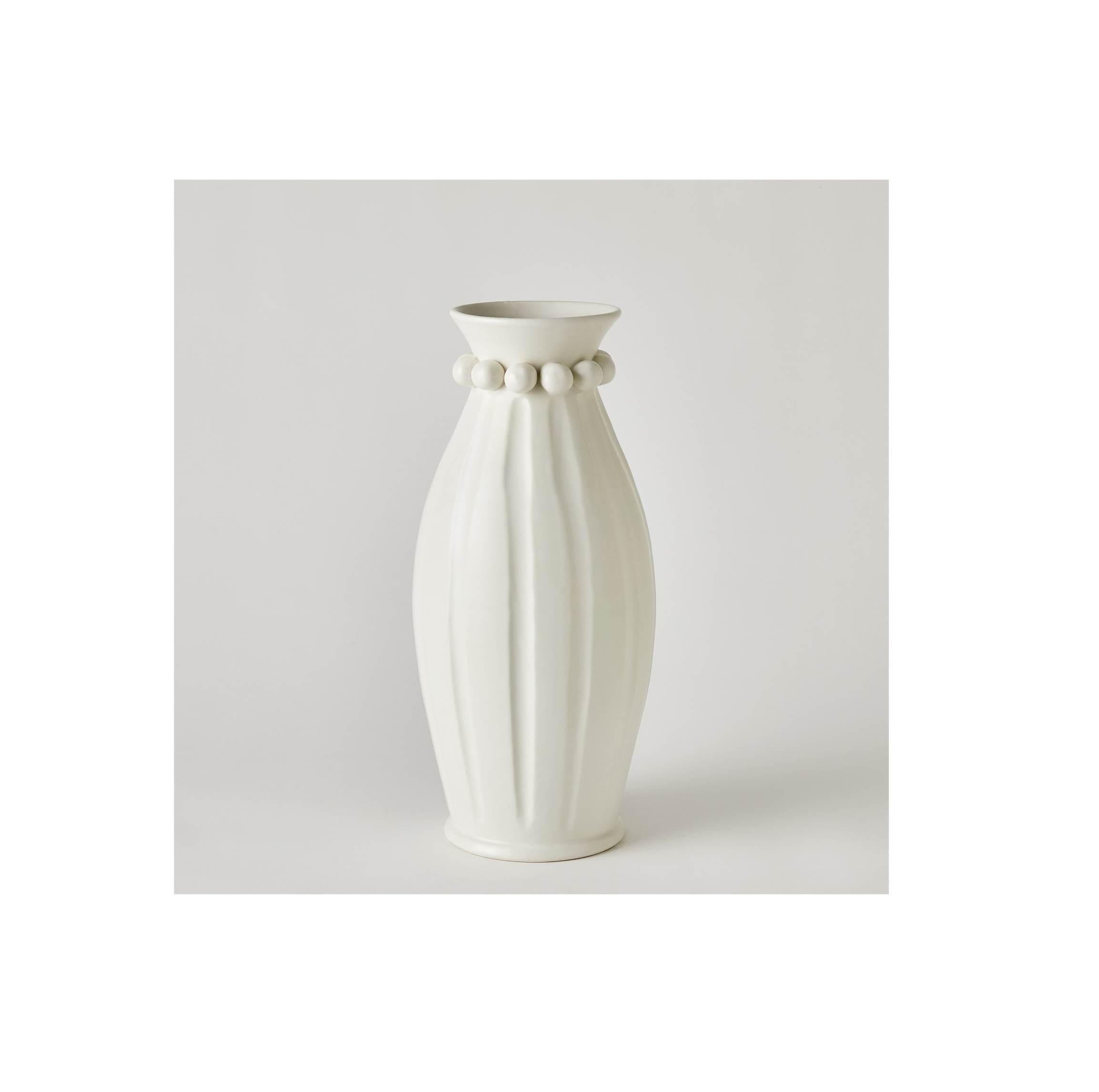 PEARL VASE-MATTE WHITE-TALL