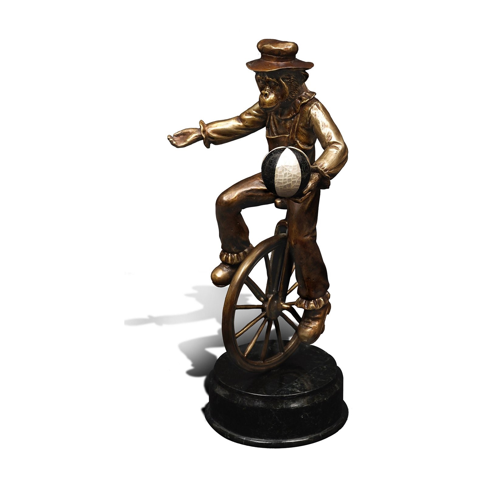 BRASS CHIPANZEE ON UNICYCLE