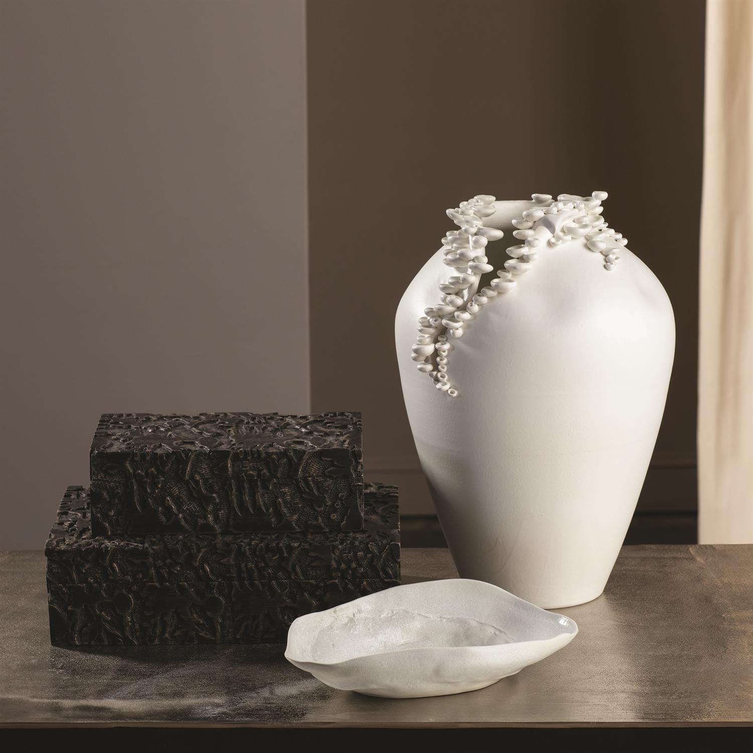 CASCADING REEF VASE-WHITE-TALL