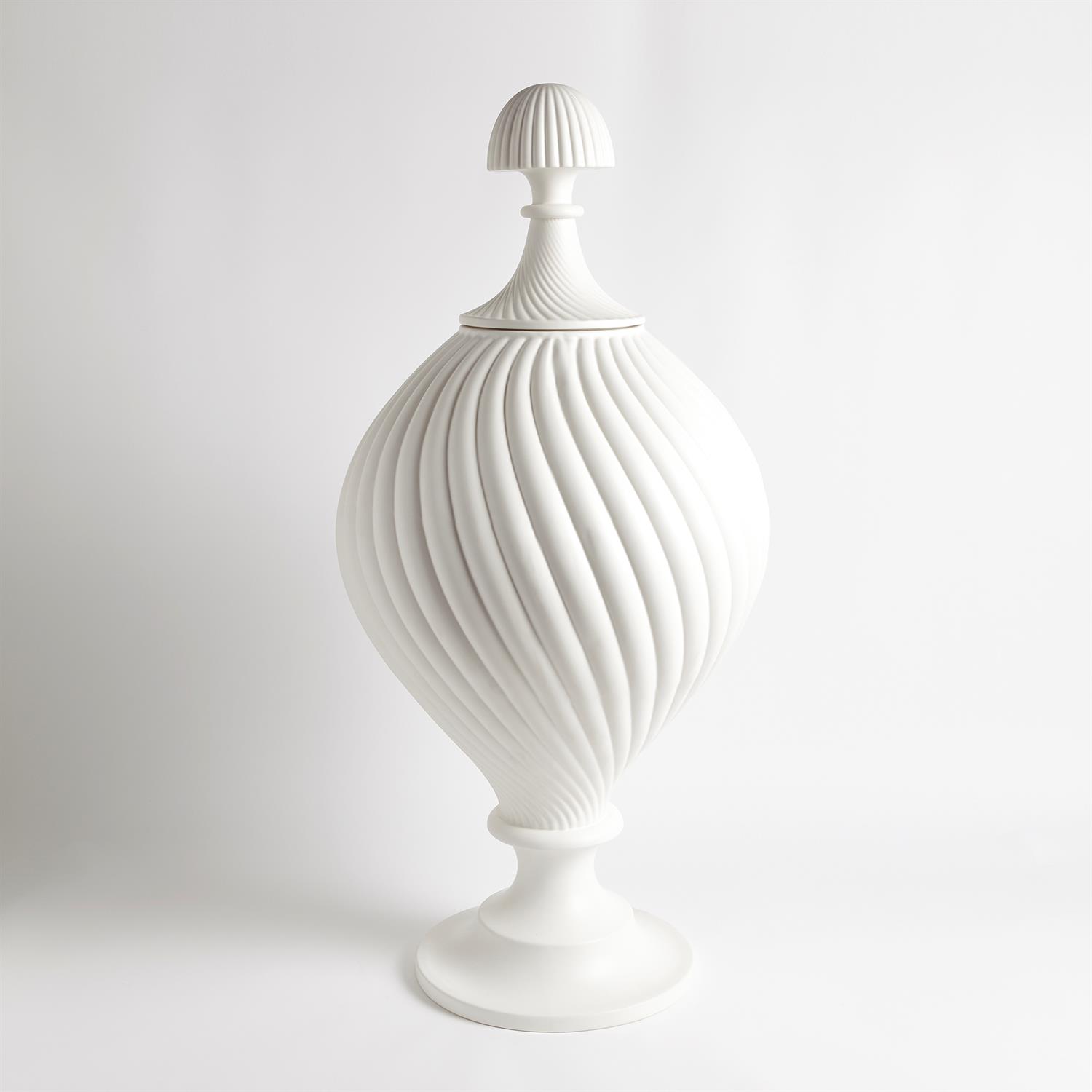 GRANDE SWIRL JAR-MATTE WHITE