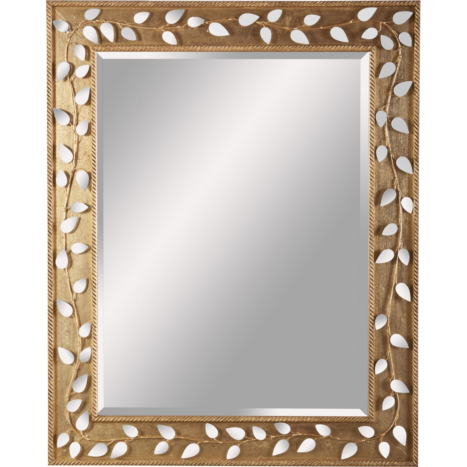 GOLD MIRROR GLASS LEAF DECOR