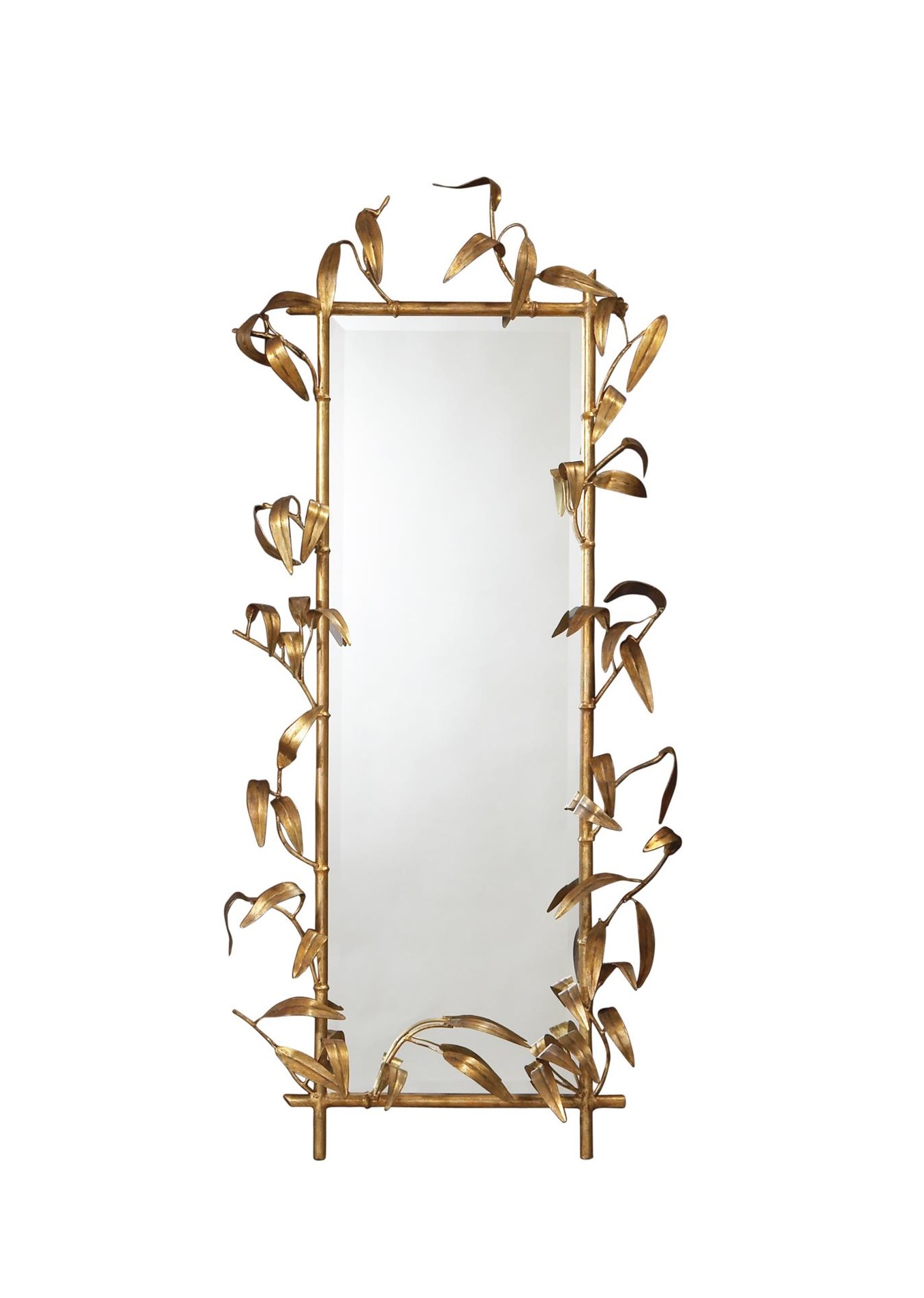 BAMBOO MIRROR W/GOLD FINISH