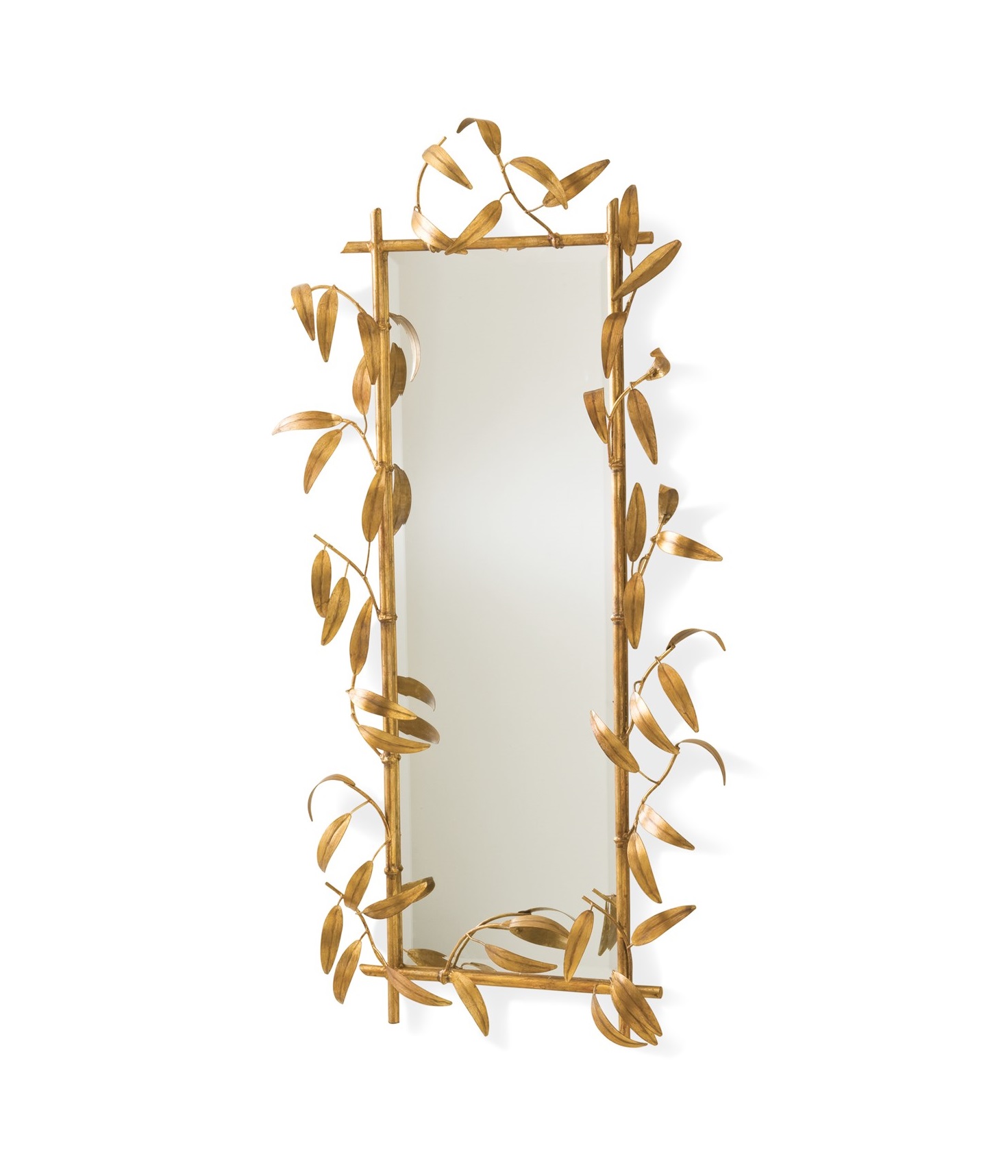 BAMBOO MIRROR W/GOLD FINISH