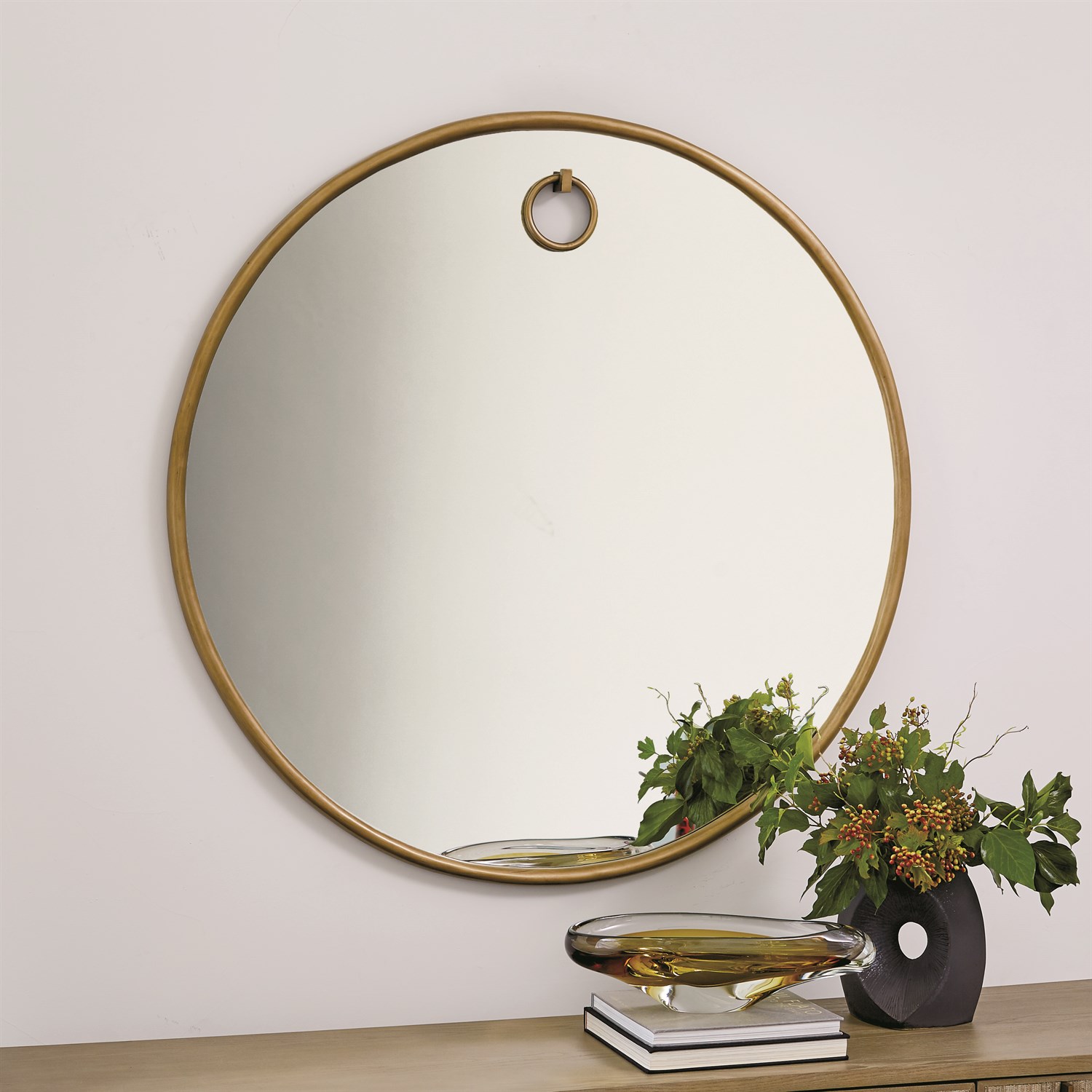 Exposed Mirror-Antique Brass