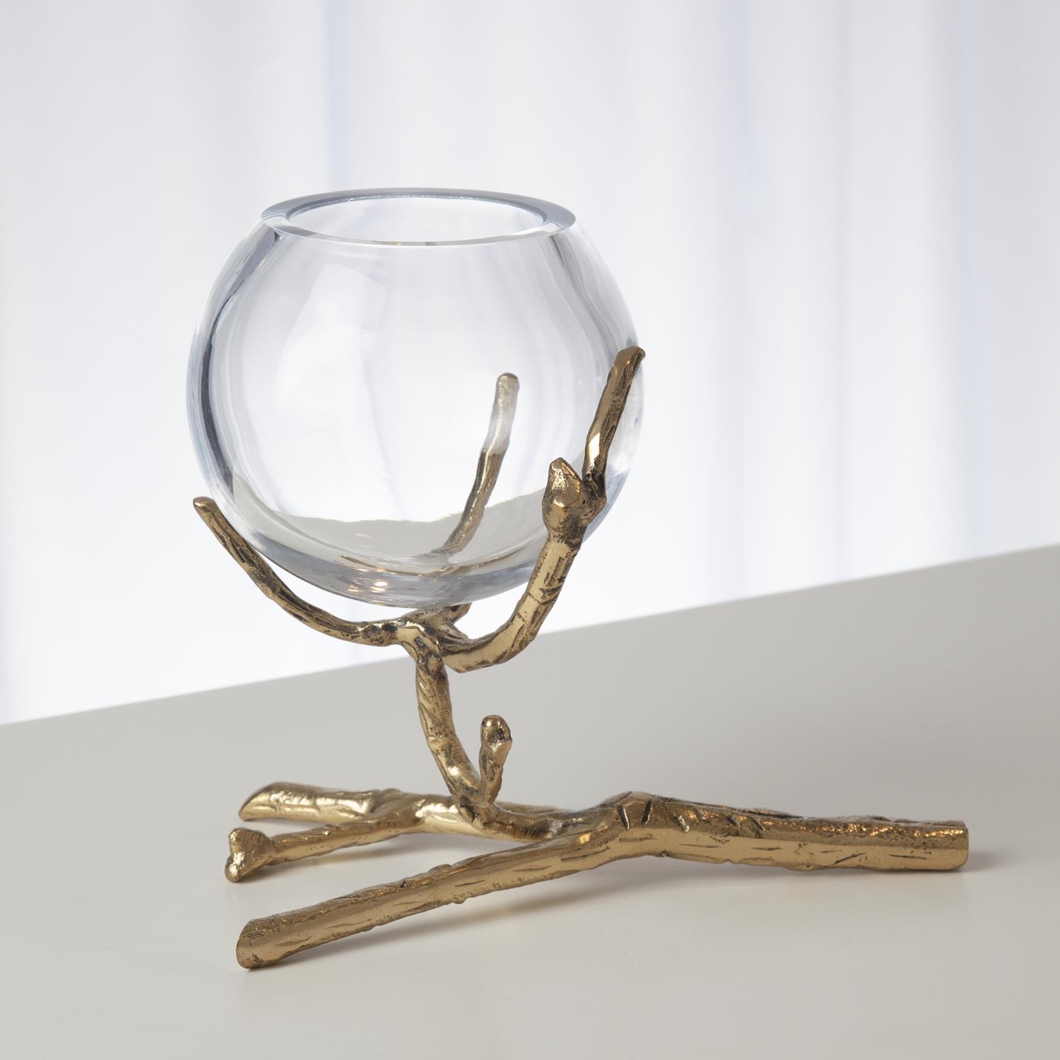 Twig Vase Holder-Brass