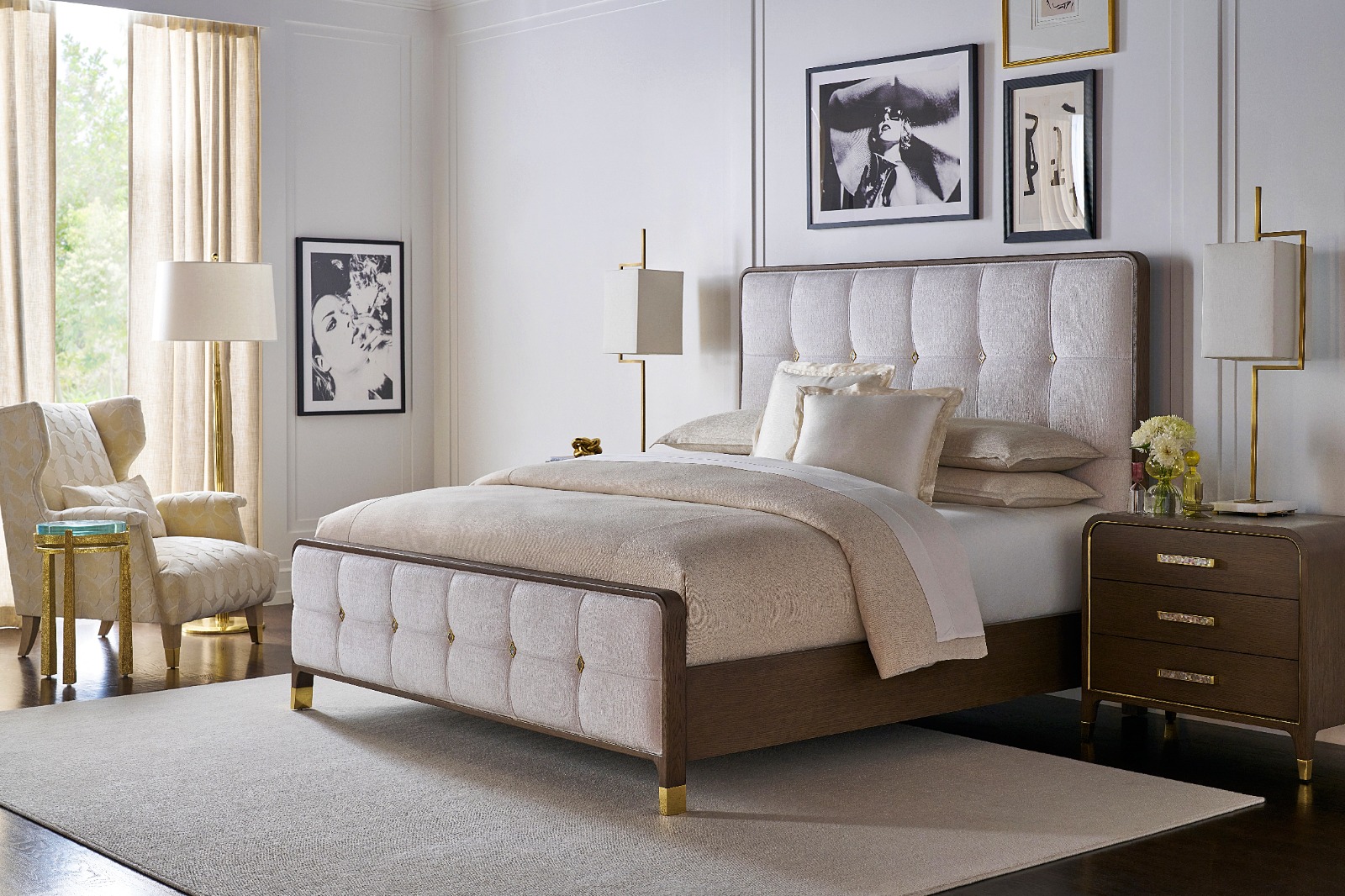 JUDITH LEIBER UPHOLSTERED KING BED