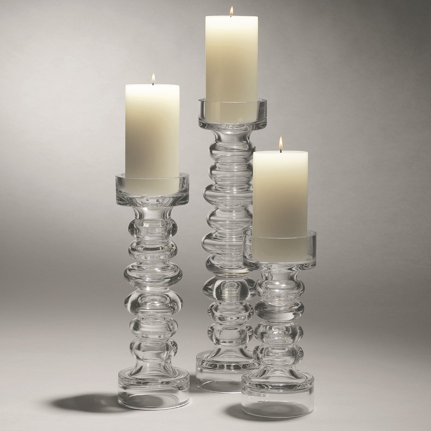 GLASS RIBBED CANDLEHOLDER/VASE-LG