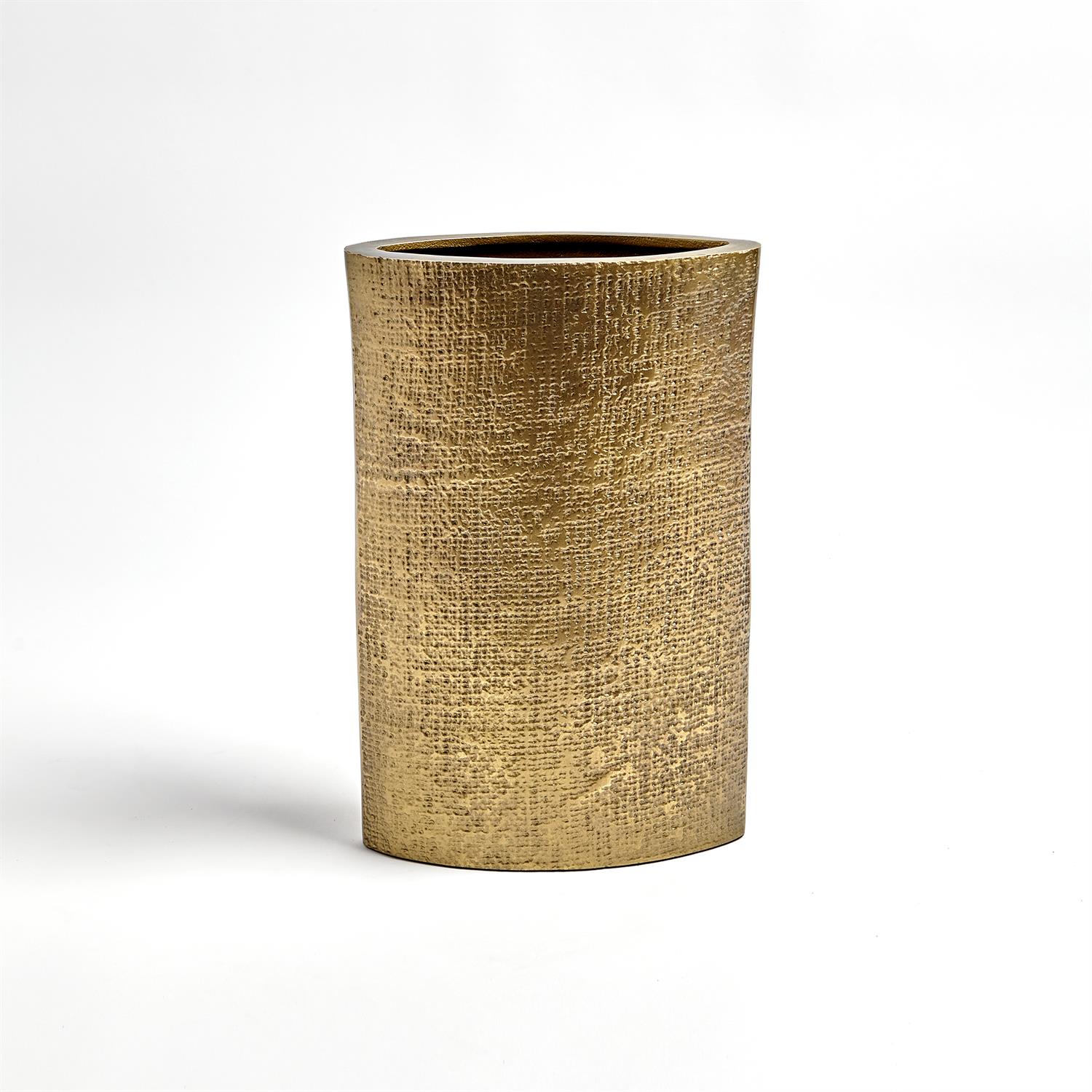 HEMP ETCHED VASES-BRASS-SM