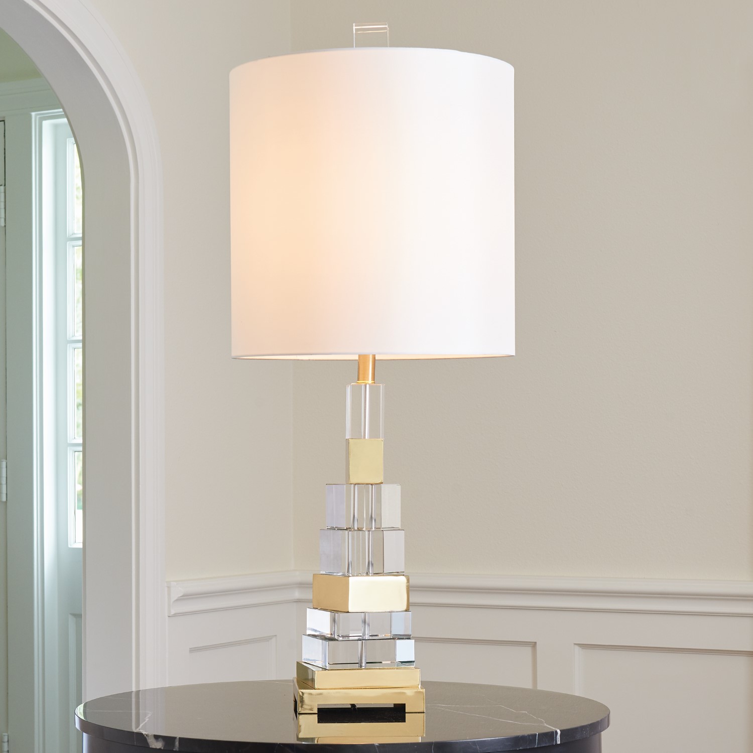 TWISTED CRYSTAL LAMP BRASS