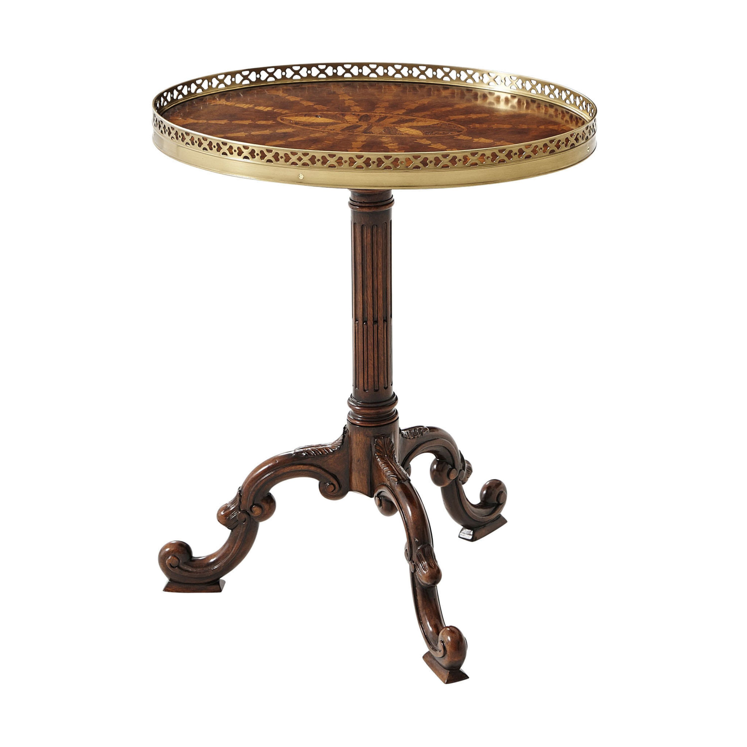 Radiating Parquetry Accent Table